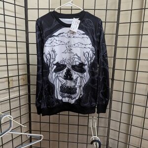 New Mens Small Skull Sweatshirt